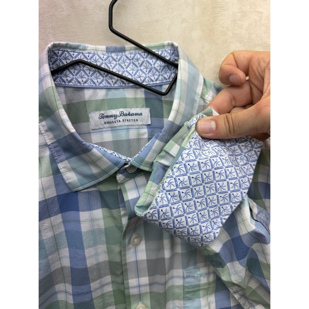 Tommy Bahama Sarasota Stretch Shirt Men M Multicolor Plaid Long Sleeve Button Up - Picture 6 of 9